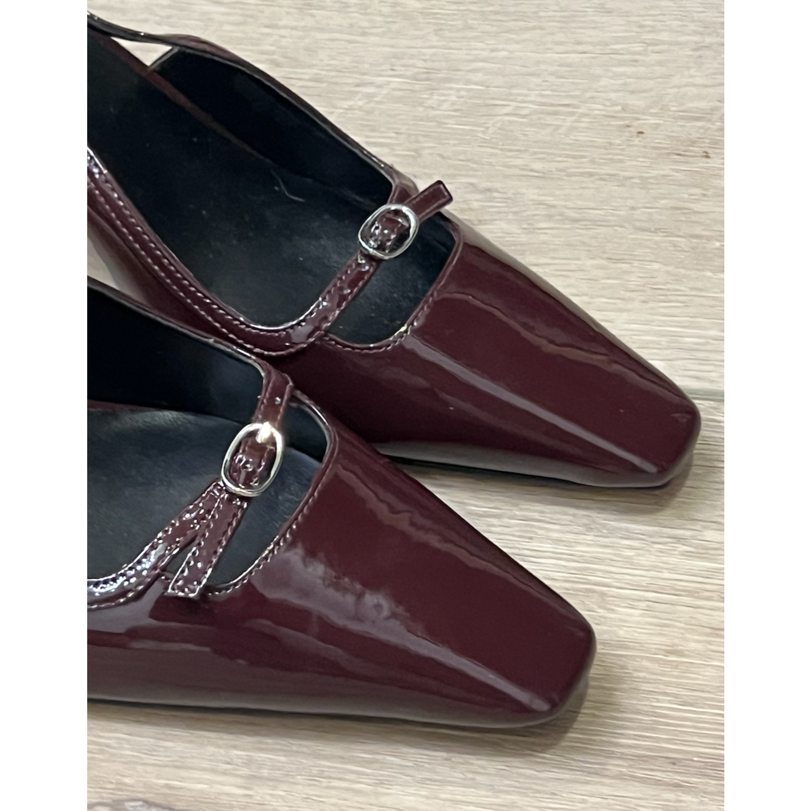 Ann Taylor Midnight Grape Buckle Strap Patent Slingback Pumps High Heels Shoes 7 — image 5 of 7